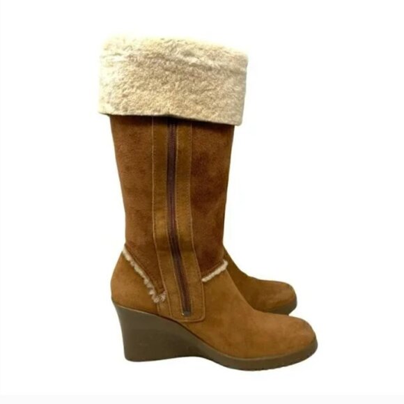 UGG Australia Sandra Knee High Chestnut Sheepskin Boots - Size 7 - Picture 5 of 14